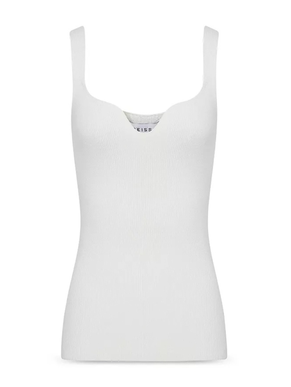 REISS Daisy Sweetheart Neck Tank Top Ribbed Sleeveless Stretch White Size Small - Picture 12 of 15